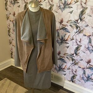 Ralph Lauren Tan and Gray Women's Dress and MatchingJacket